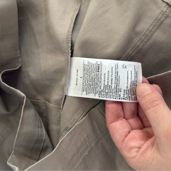 Banana Republic Cargo Shift Dress Women 4 Beige Belted Button Up Utility Safari - Picture 7 of 13